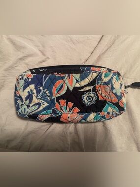 Vera Bradley Navy Blue Teal Coral Quilted‎ Cosmetic Pouch